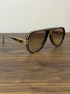 DITA Grand-Decade DTS469 Aviator Sunglasses – Black / Gold