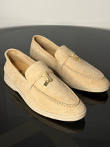 Loro Piana Summer Walk Suede Loafers – Cream