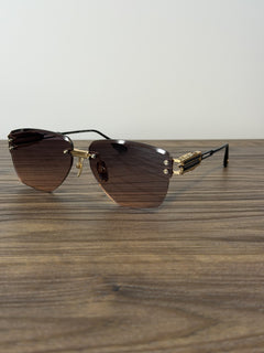 DITA Rimless Sunglasses – Brown / Pink Gradient