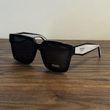 Prada OPR 24ZS Oversized Square Sunglasses – Black / White