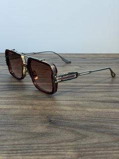 DITA Hyperlux Sunglasses – Burgundy / Brown-Pink Gradient
