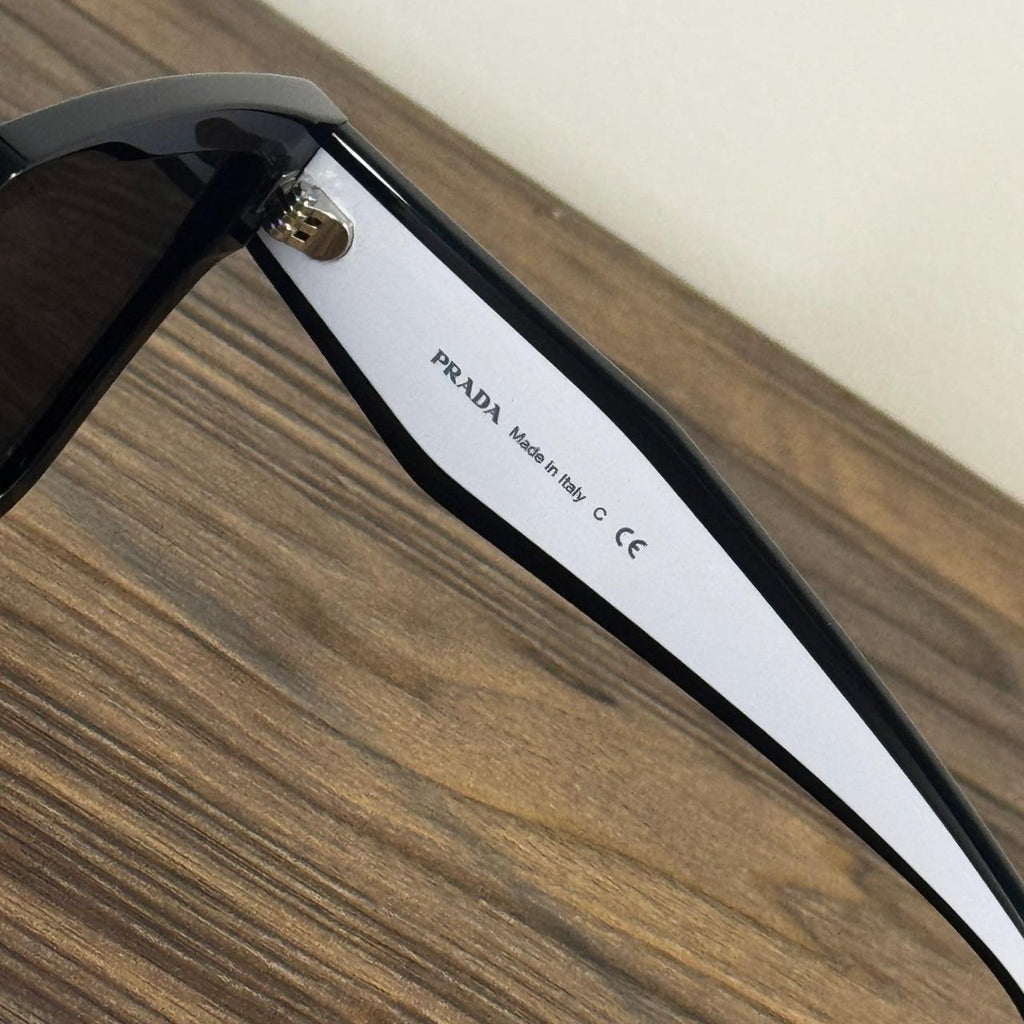 Prada OPR 24ZS Oversized Square Sunglasses – Black / White