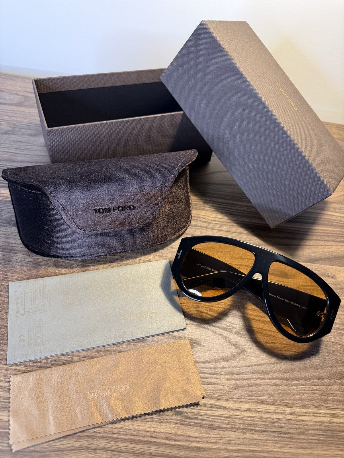 Tom Ford FT1044 Bronson Sunglasses – Shiny Black / Yellow