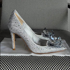 Jimmy Choo Bingle Crystal Pumps – Silver