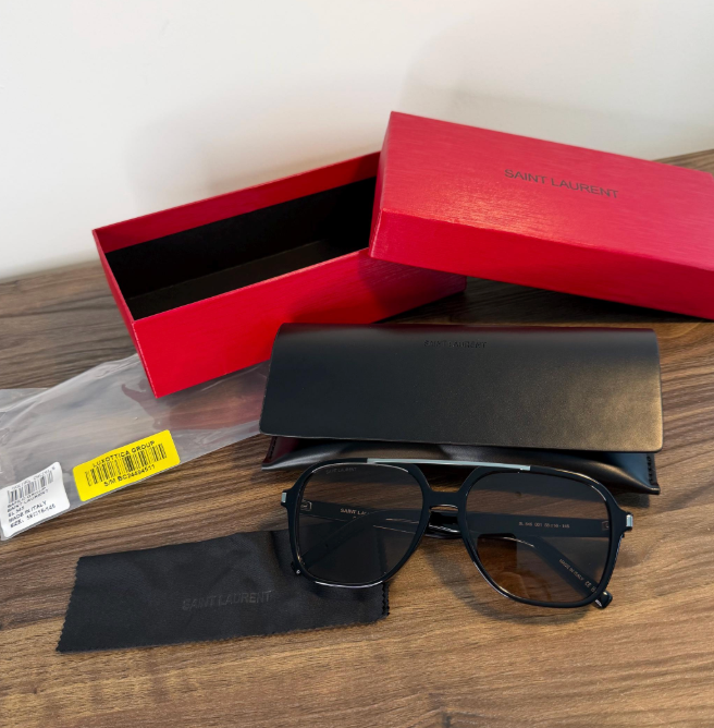 Saint Laurent SL545 Sunglasses – Black / Brown