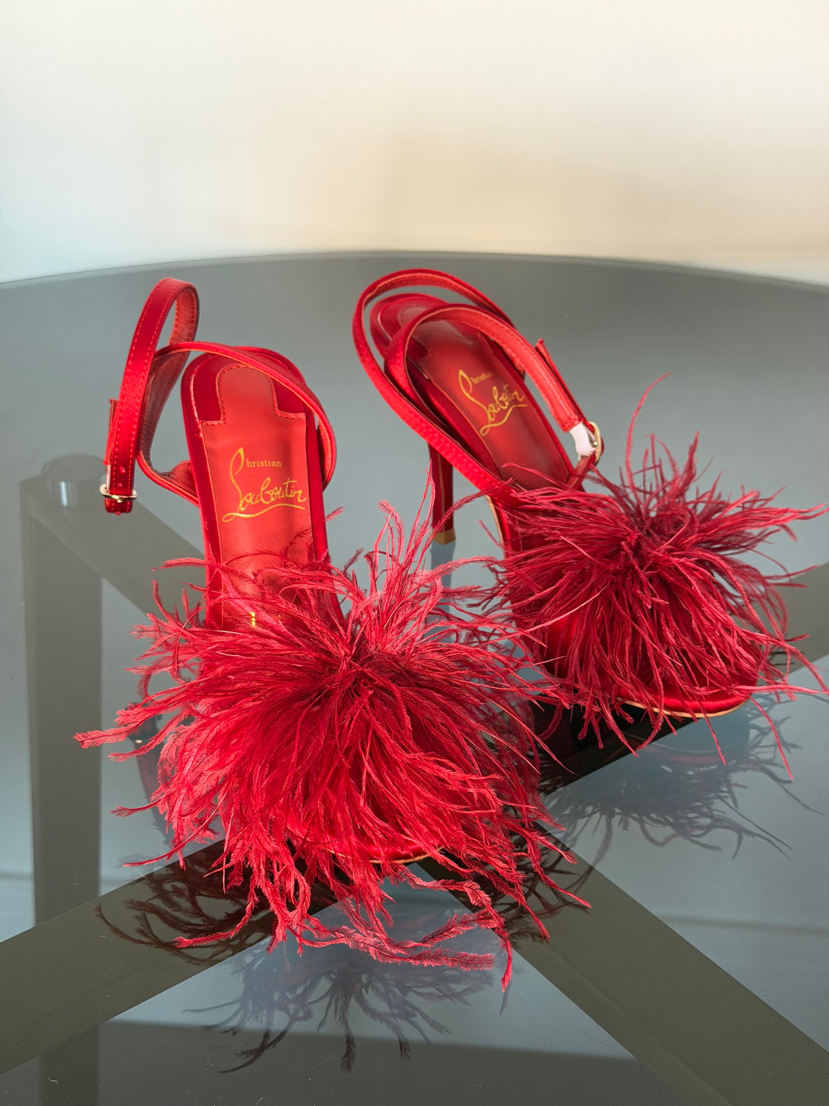 Christian Louboutin Feather Sandals - Red