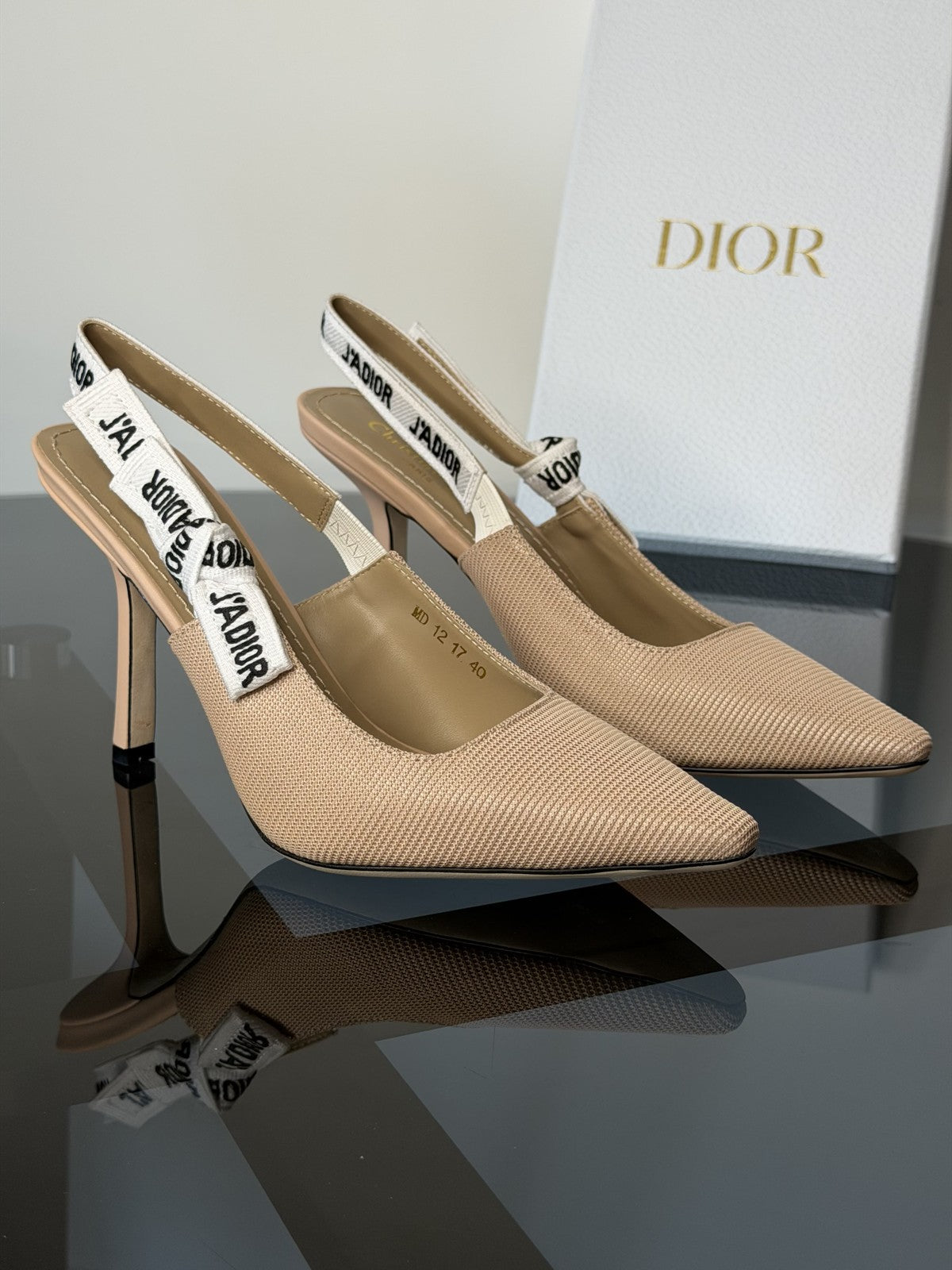 Dior Nude Suede Slingback Pumps