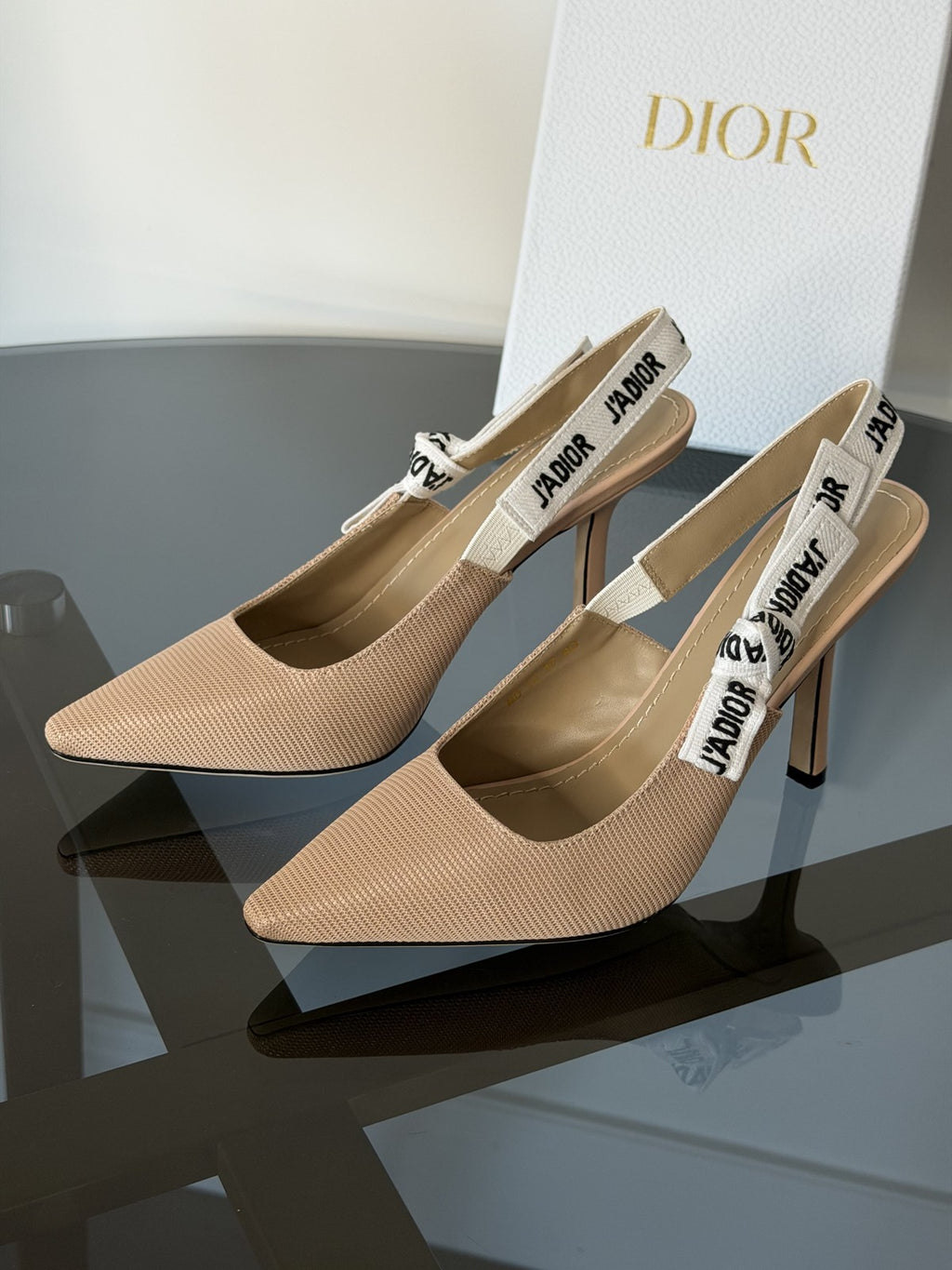 Dior Nude Suede Slingback Pumps
