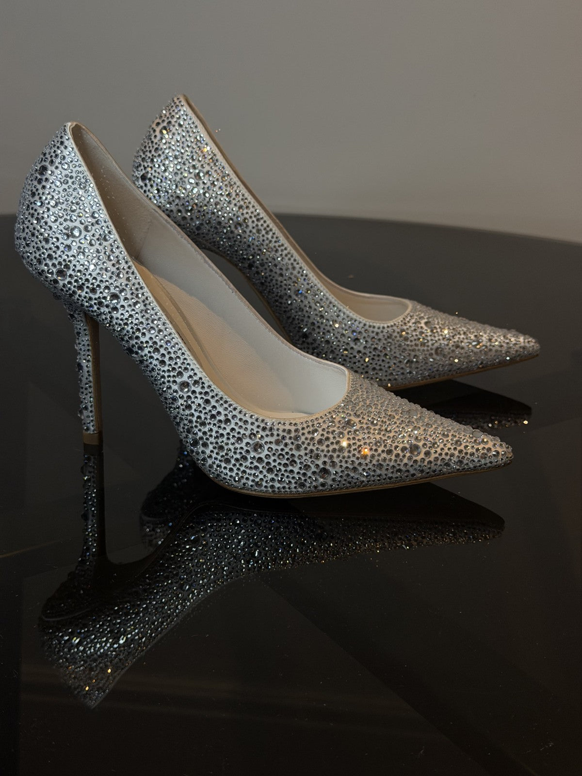 Jimmy Choo Romy Crystal-Embellished Pumps – Silver
