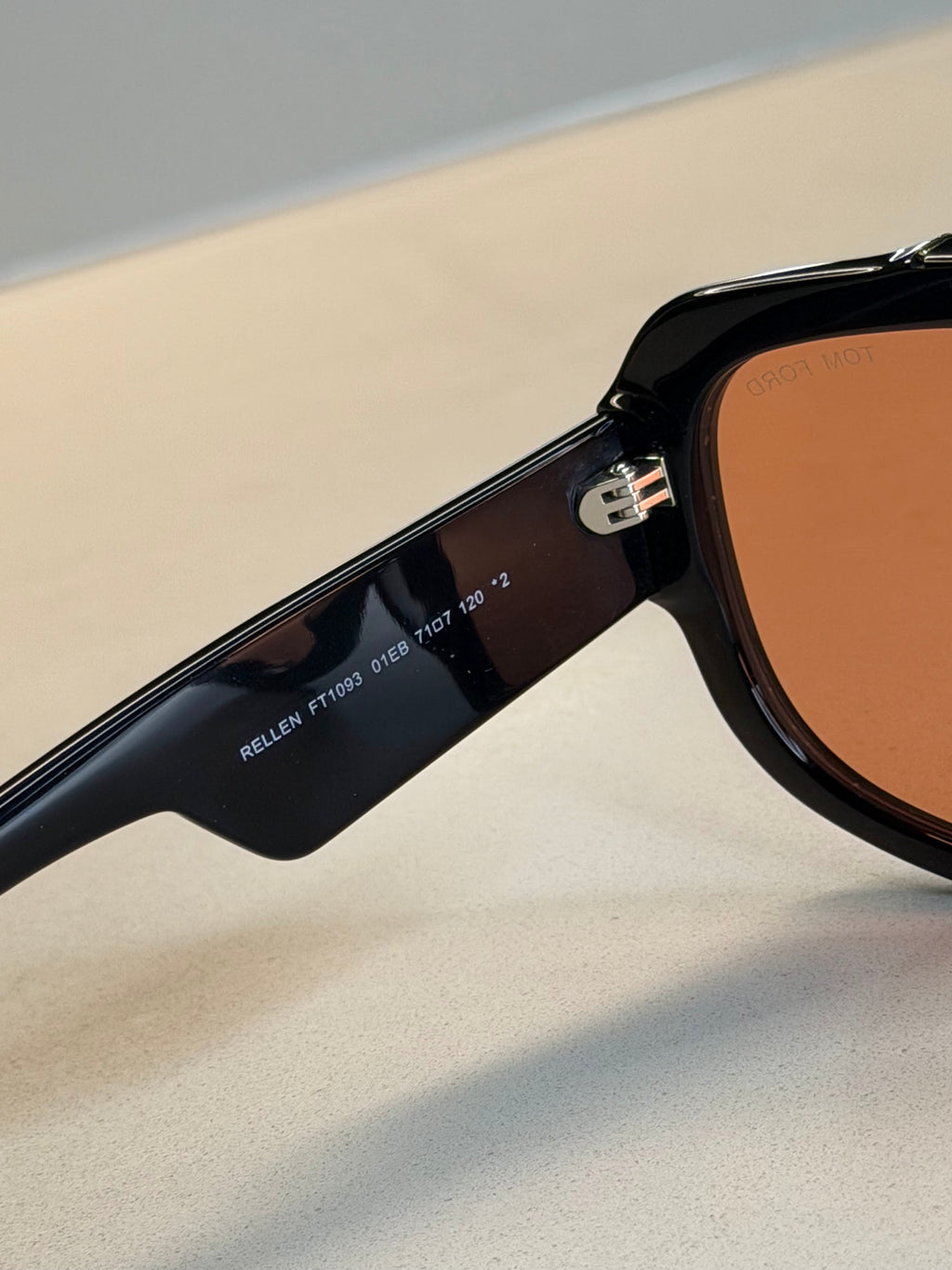 Tom Ford Shield Aviator Sunglasses – Black / Brown Lens