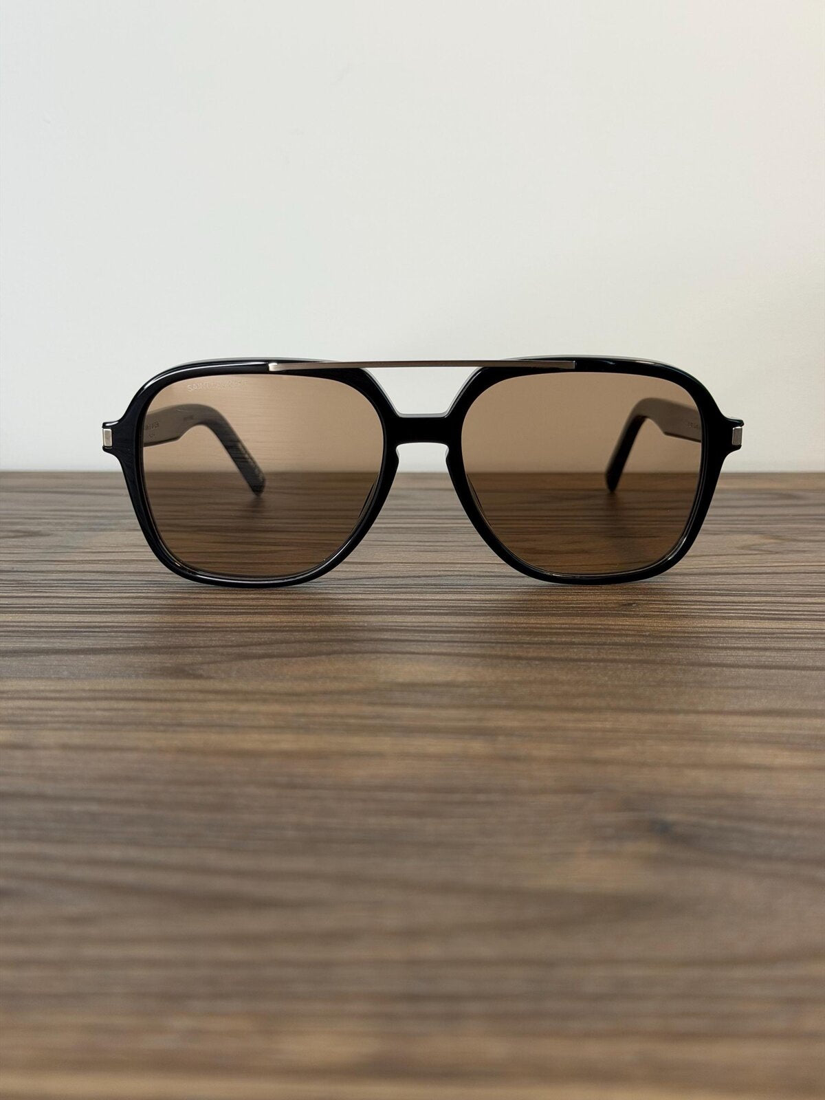 Saint Laurent SL545 Sunglasses – Black / Brown