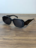 Prada SPR 17W-F Sunglasses – Black Hexagonal