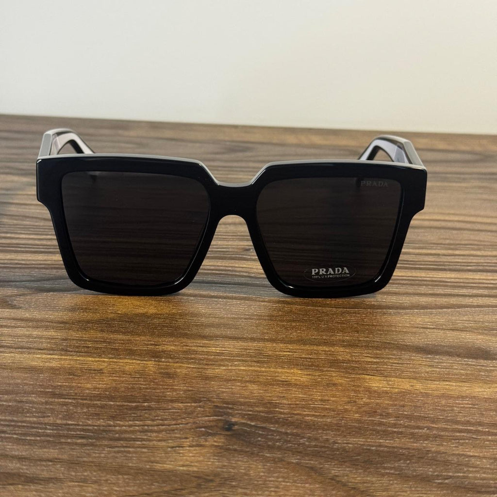 Prada OPR 24ZS Oversized Square Sunglasses – Black / White