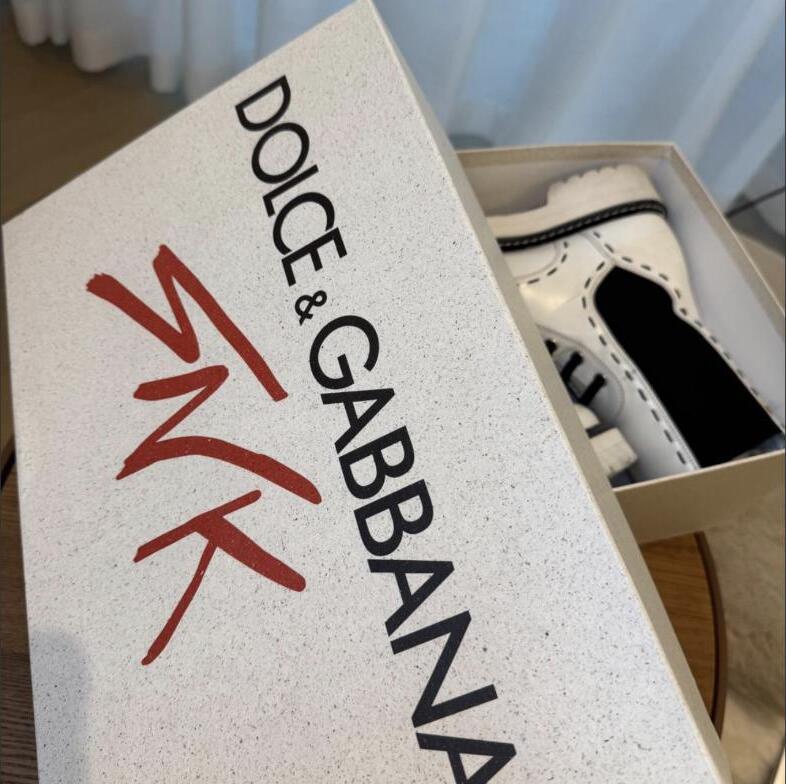Dolce & Gabbana White Leather Combat Boots