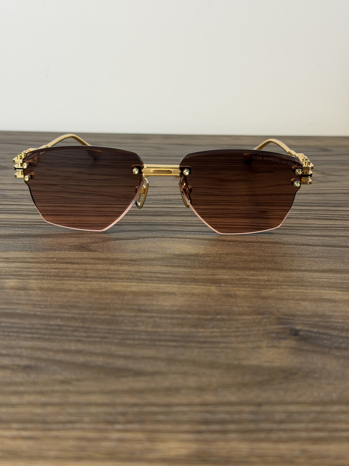 DITA Rimless Sunglasses – Brown / Pink Gradient