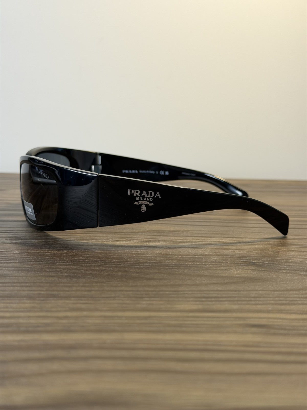 Prada SPRA14 Wraparound Sunglasses – Black