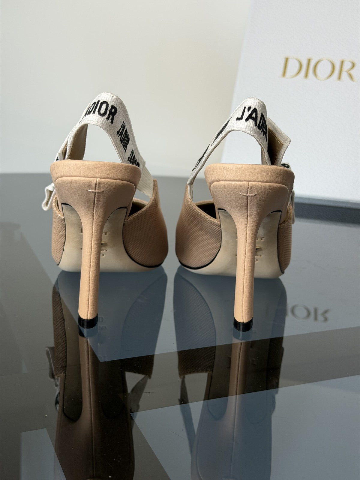 Dior Nude Suede Slingback Pumps