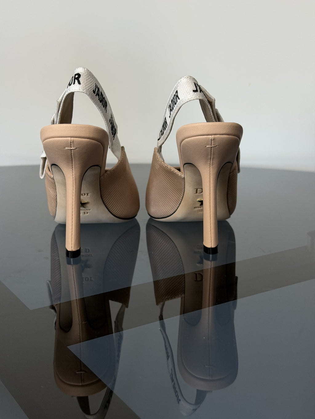Dior Nude Suede Slingback Pumps