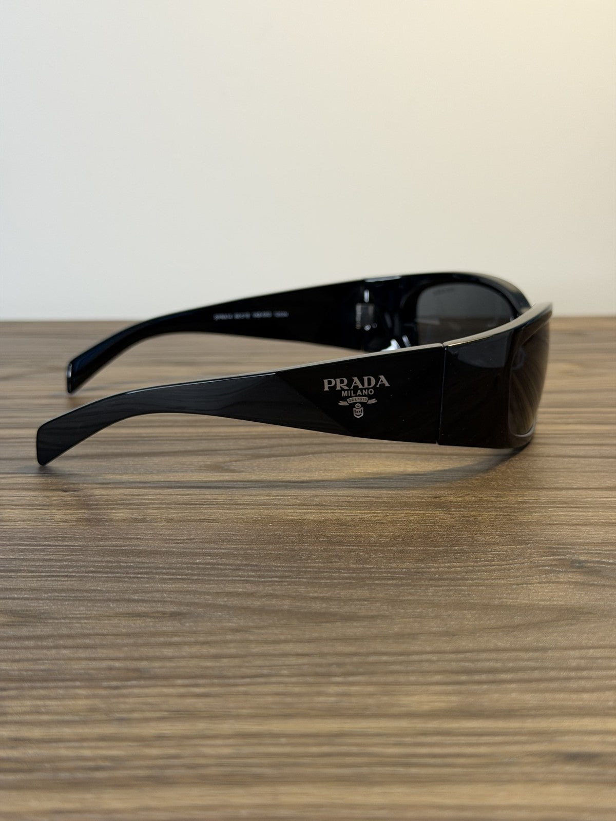 Prada SPRA14 Wraparound Sunglasses – Black