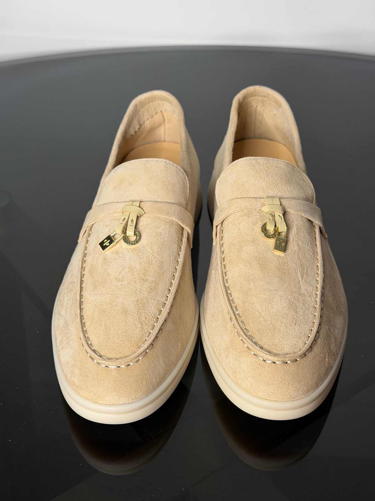 Loro Piana Summer Walk Suede Loafers – Cream