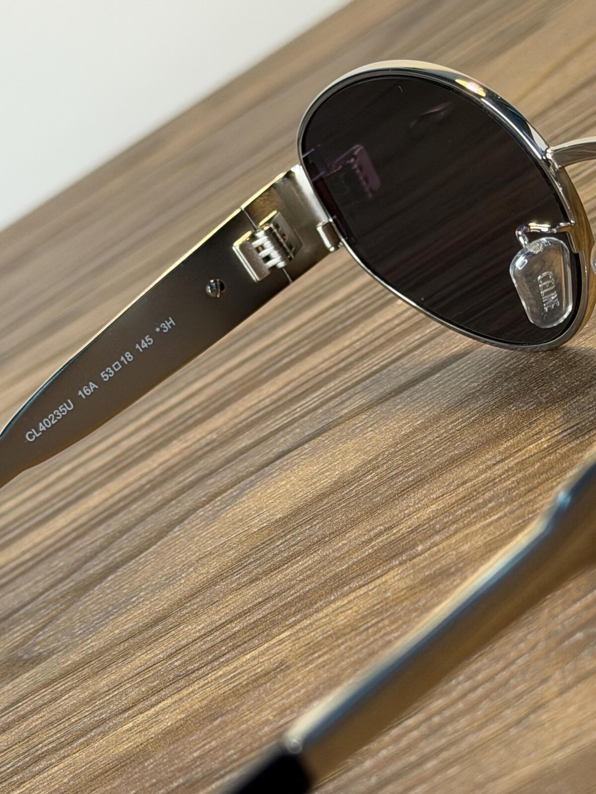Celine CL40235U Oval Sunglasses – Silver / Black