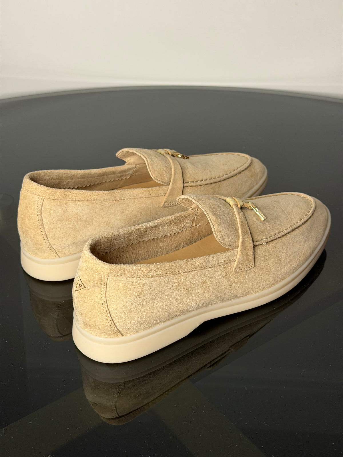 Loro Piana Summer Walk Suede Loafers – Cream