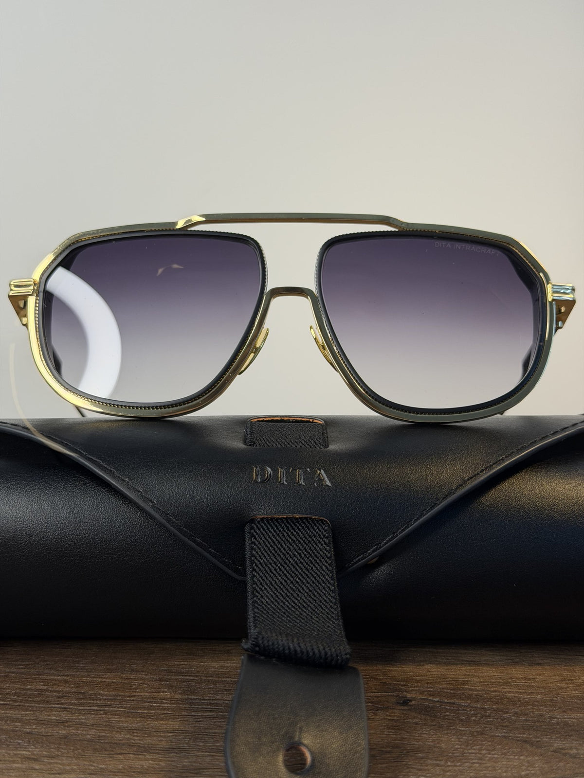 DITA Intracraft Sunglasses – Black / Gold, Purple-Grey Gradient