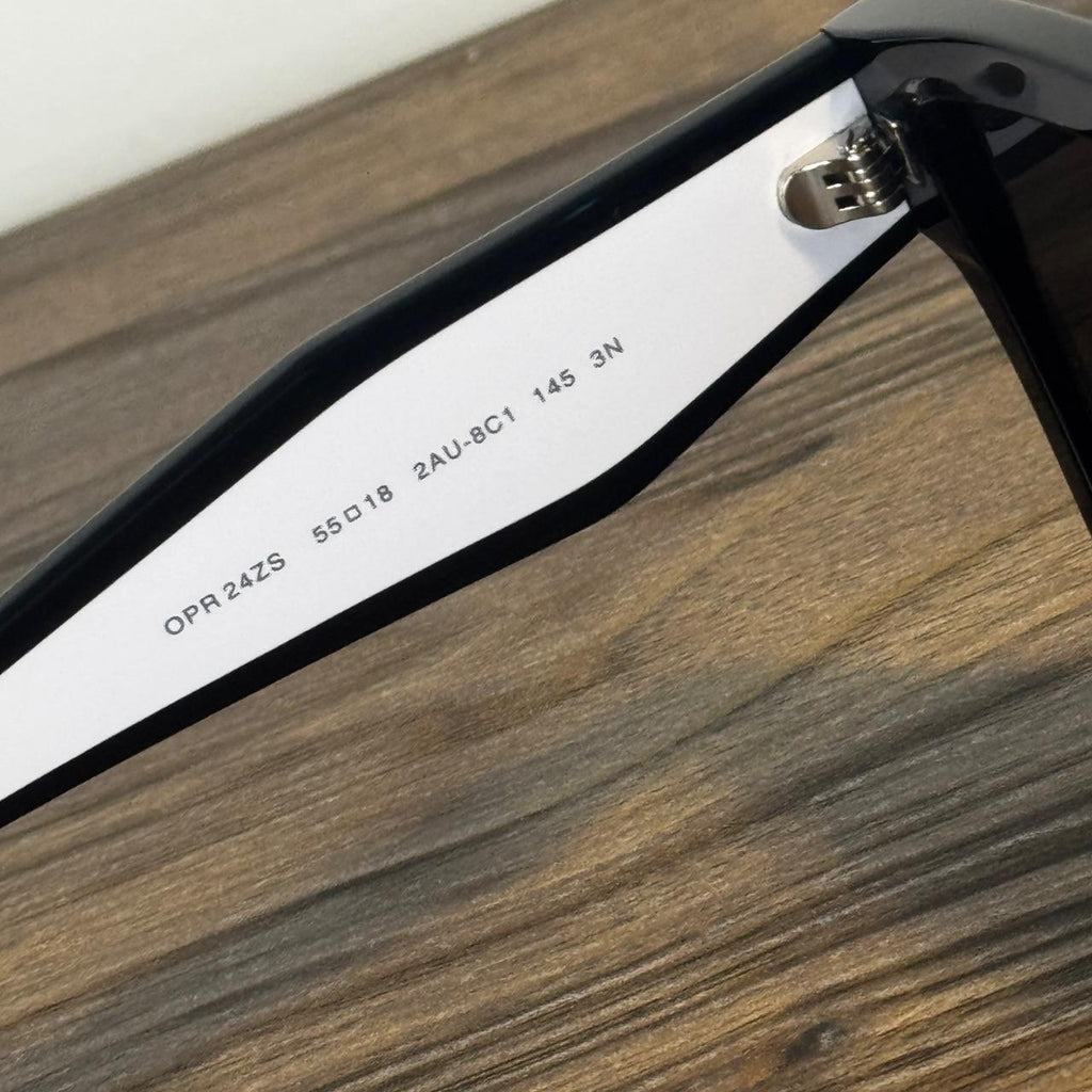 Prada OPR 24ZS Oversized Square Sunglasses – Black / White