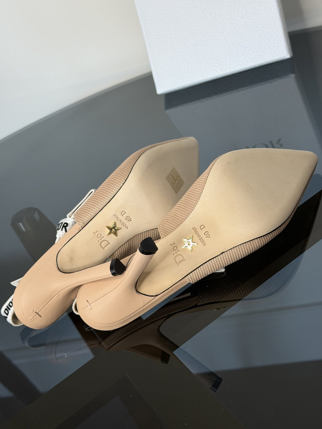 Dior Nude Suede Slingback Pumps