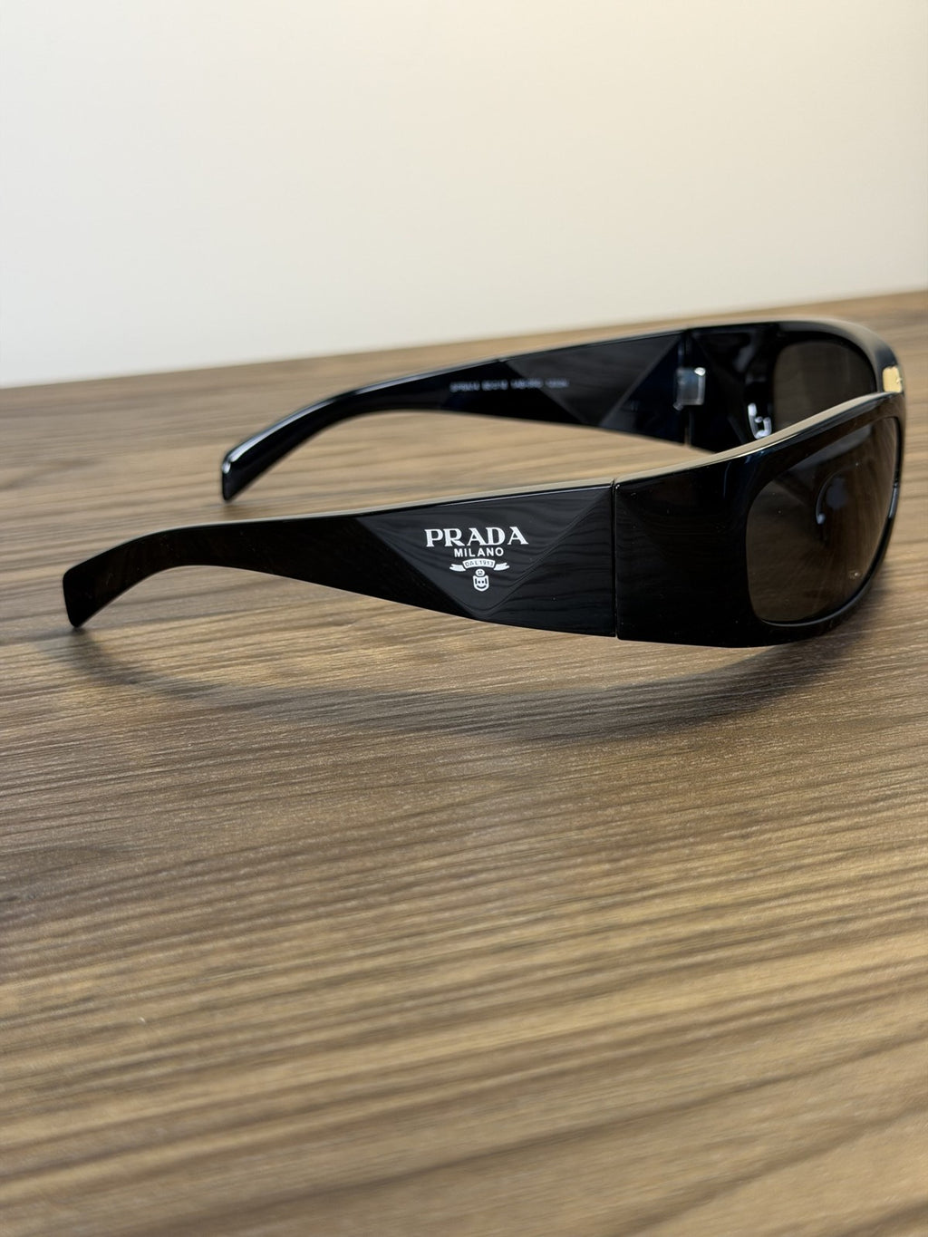 Prada SPRA14 Wraparound Sunglasses – Black