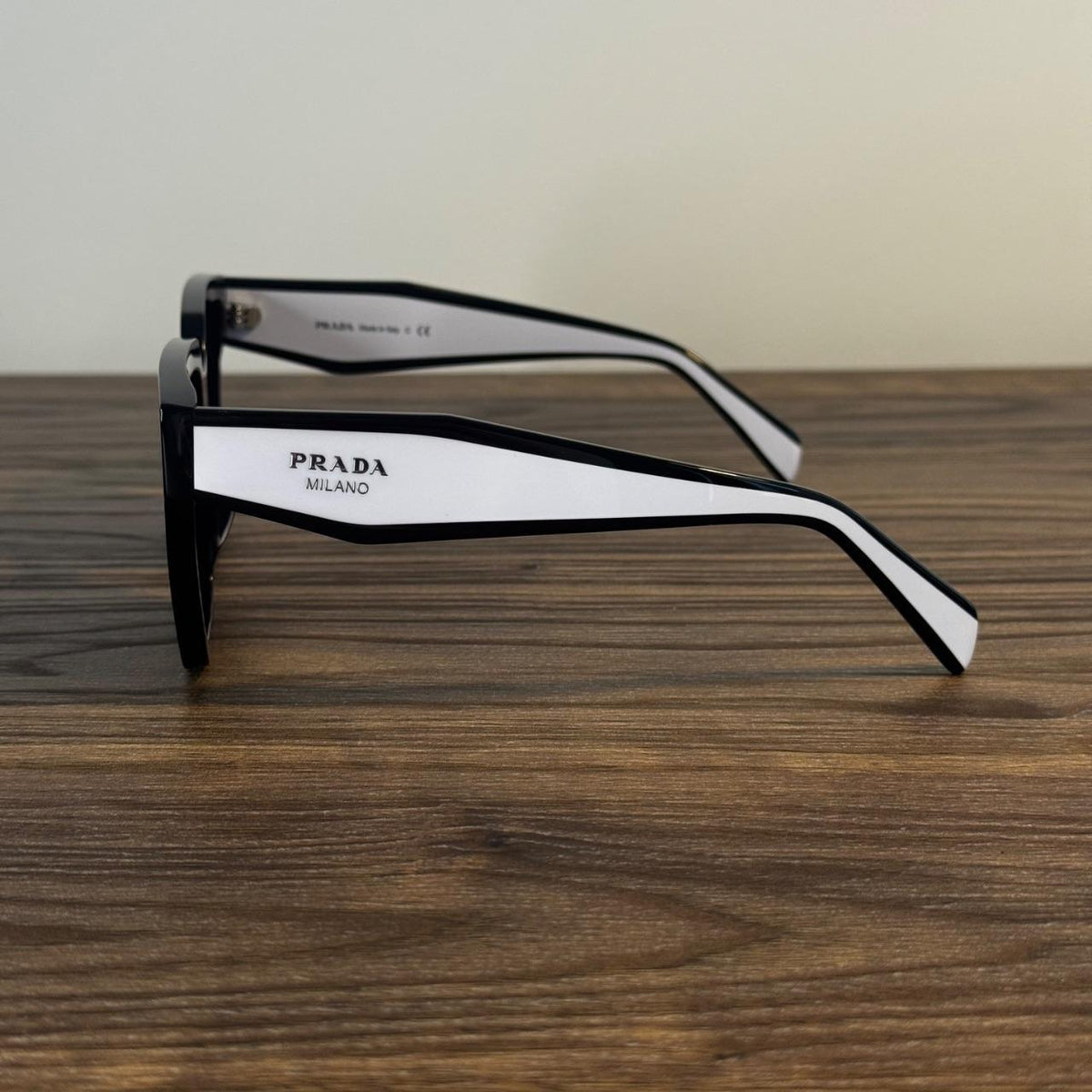 Prada OPR 24ZS Oversized Square Sunglasses – Black / White