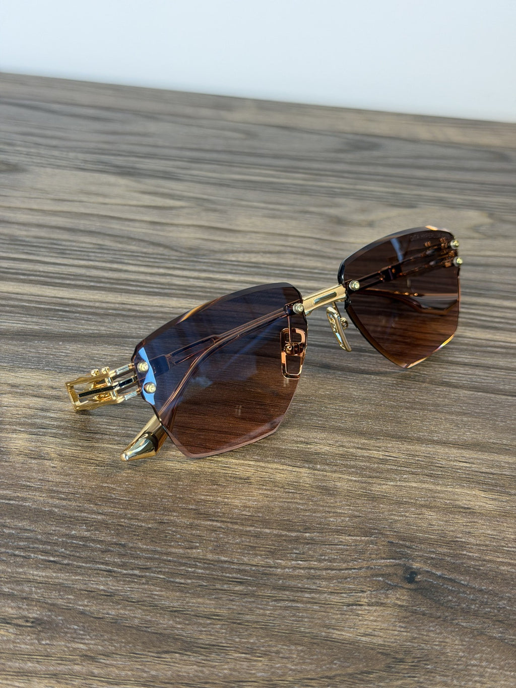 DITA Rimless Sunglasses – Brown / Pink Gradient