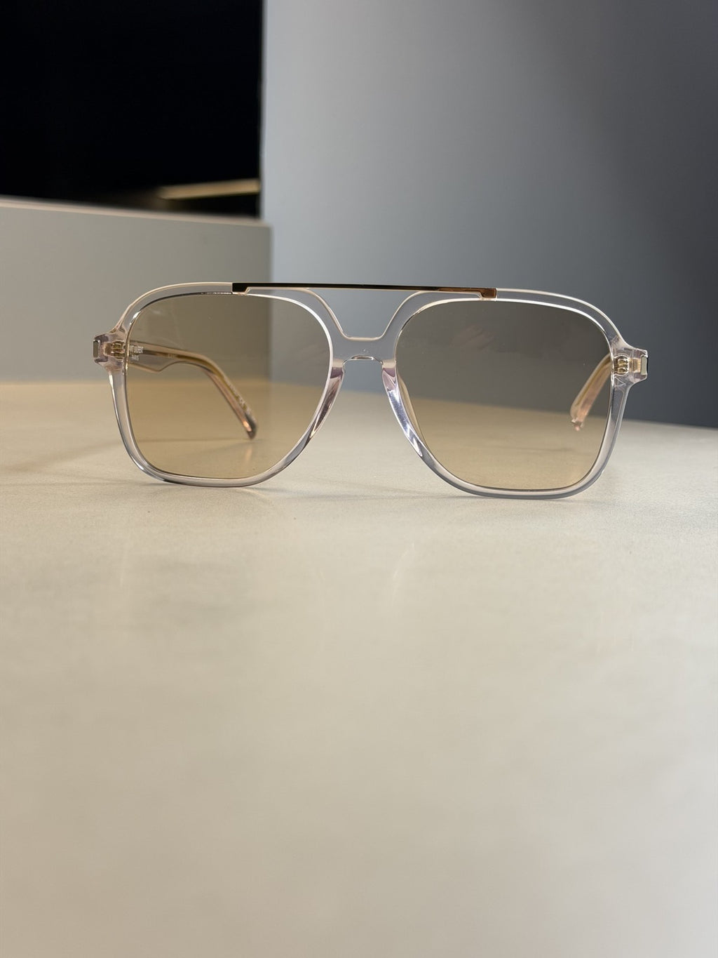 Saint Laurent Crystal Aviator Sunglasses – Light Brown