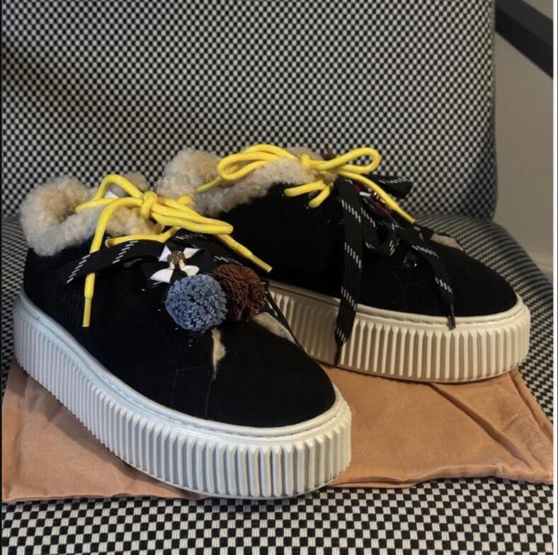 Miu Miu Platform Sneakers – Black Suede
