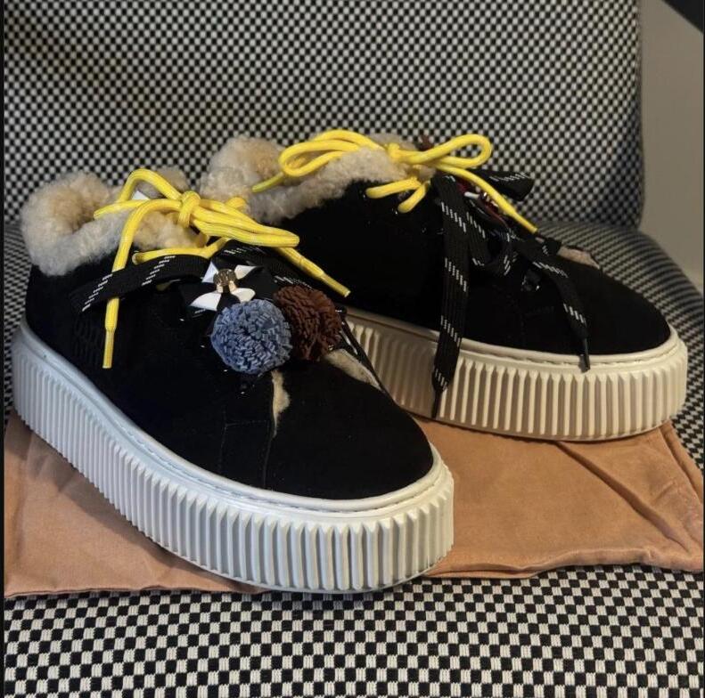Miu Miu Platform Sneakers – Black Suede