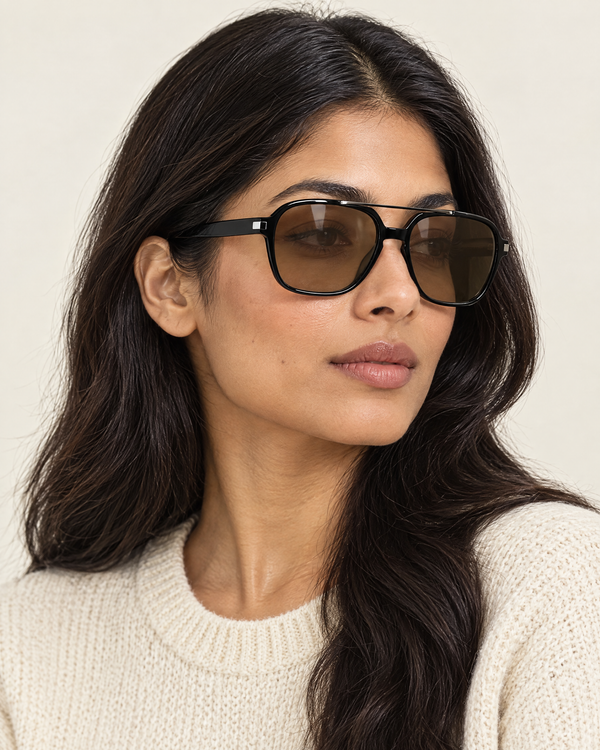 Saint Laurent SL545 Sunglasses – Black / Brown