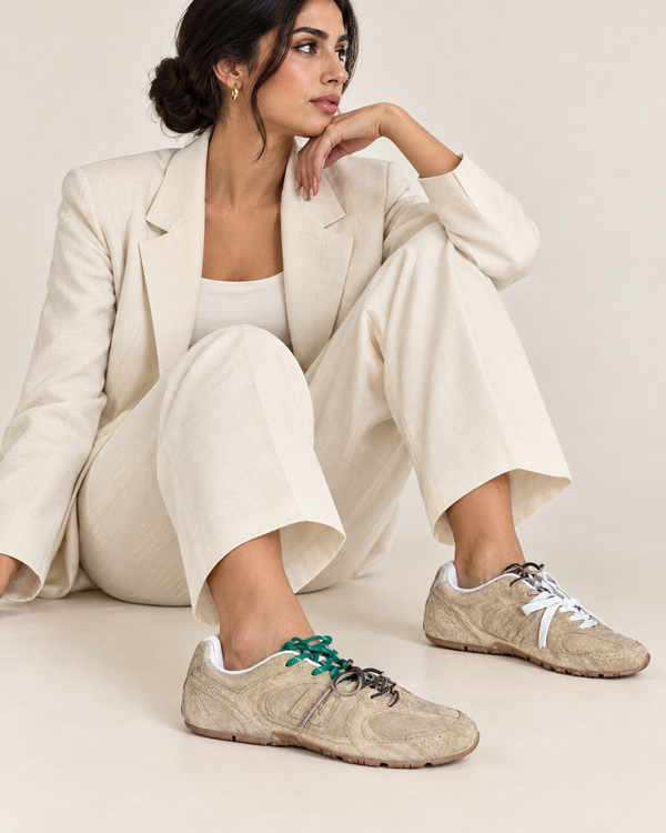 Miu Miu x New Balance 530 SL Suede Sneakers – Beige / Ecru
