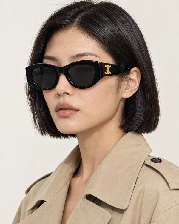 Celine Triomphe CL40308U Cat-Eye Sunglasses – Black / Grey