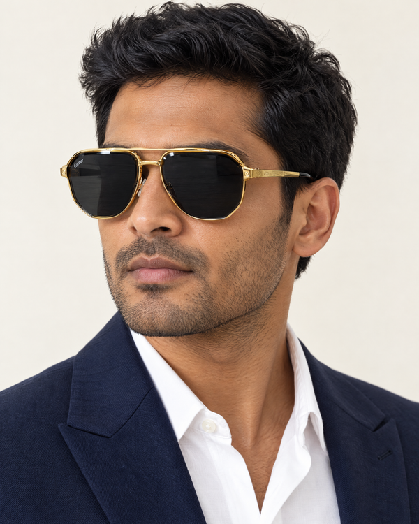 Cartier Aviator Sunglasses – Gold / Black Lenses