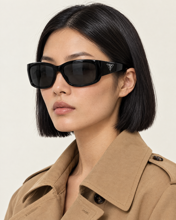 Prada SPRA14 Wraparound Sunglasses – Black