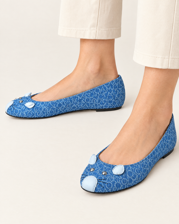 Marc by Marc Jacobs Mouse Ballet Flats – Blue Monogram