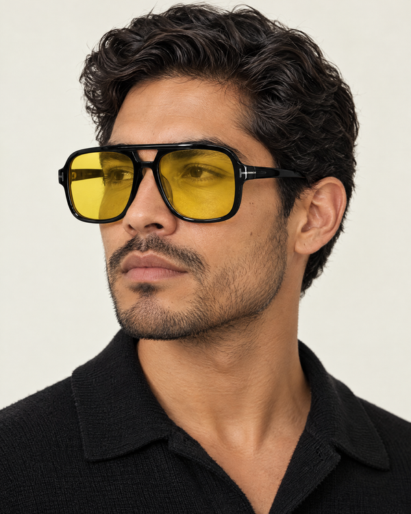 Tom Ford Falconer Sunglasses – Black / Yellow Lens