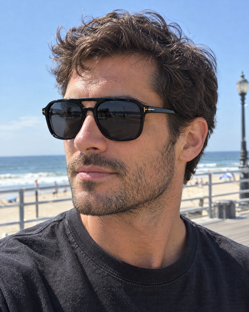 Tom Ford Rosco FT1022 Aviator Sunglasses – Black / Brown