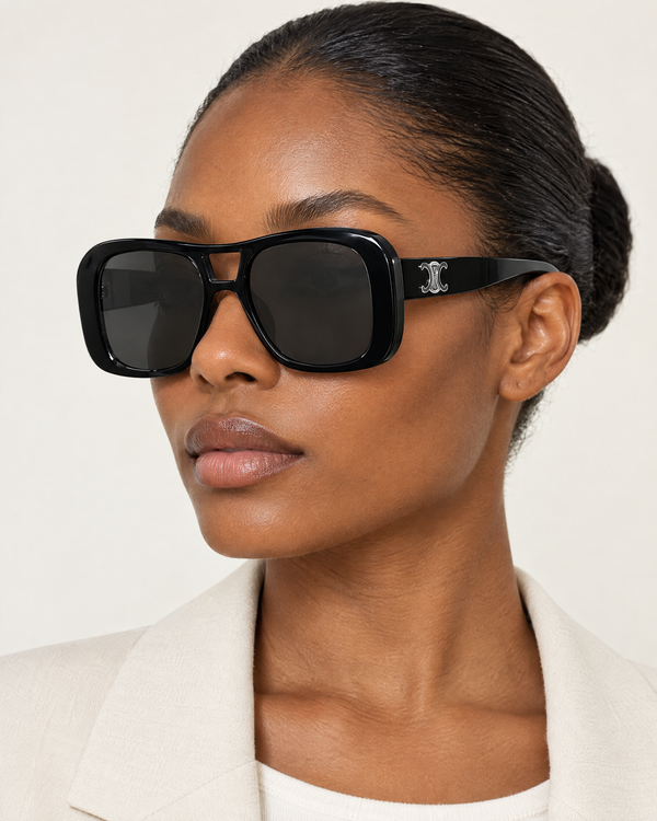 Celine CL40331U Triomphe Sunglasses – Black / Silver Triomphe Logo
