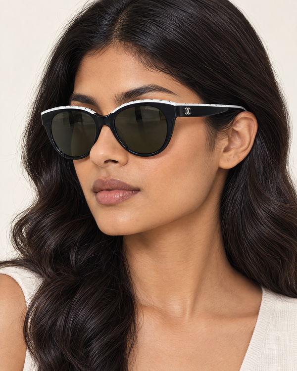 Chanel 5414 Sunglasses – Black / White