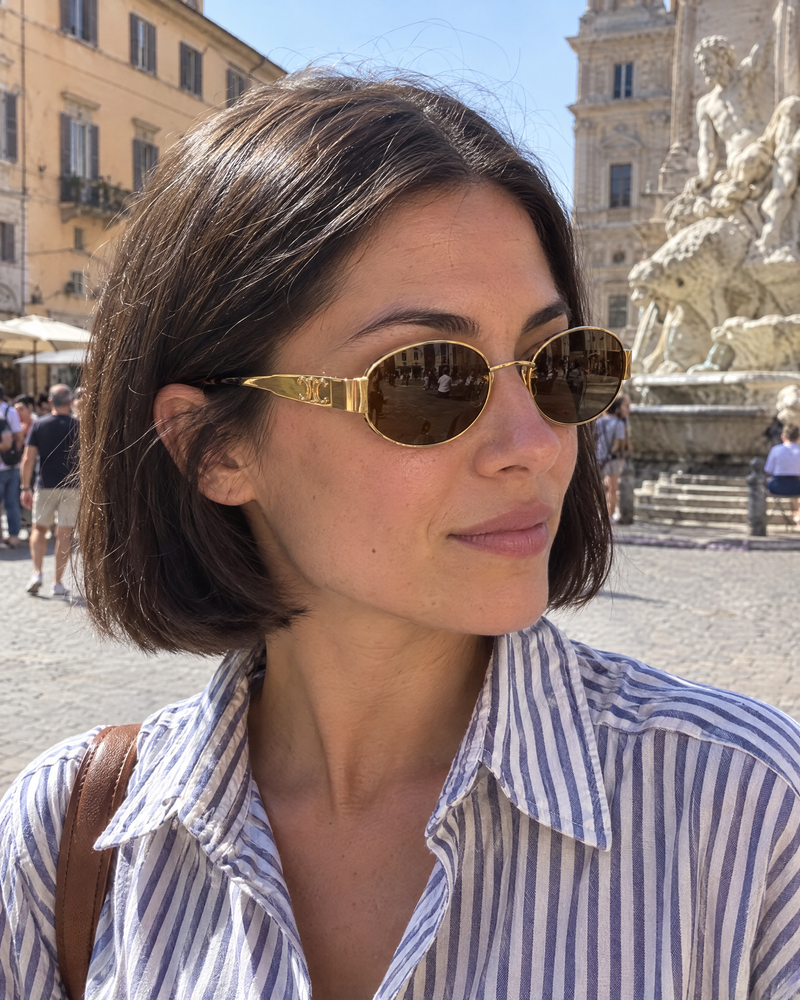 Celine CL40235U Sunglasses – Gold / Brown Lens
