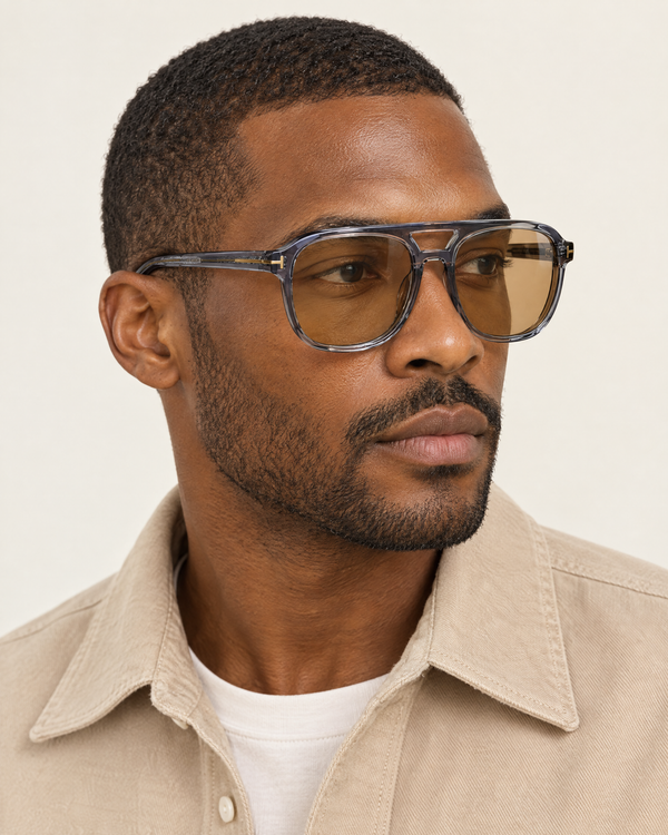 Tom Ford Rosco FT1022 Aviator Sunglasses – Smoky grey / Light Brown
