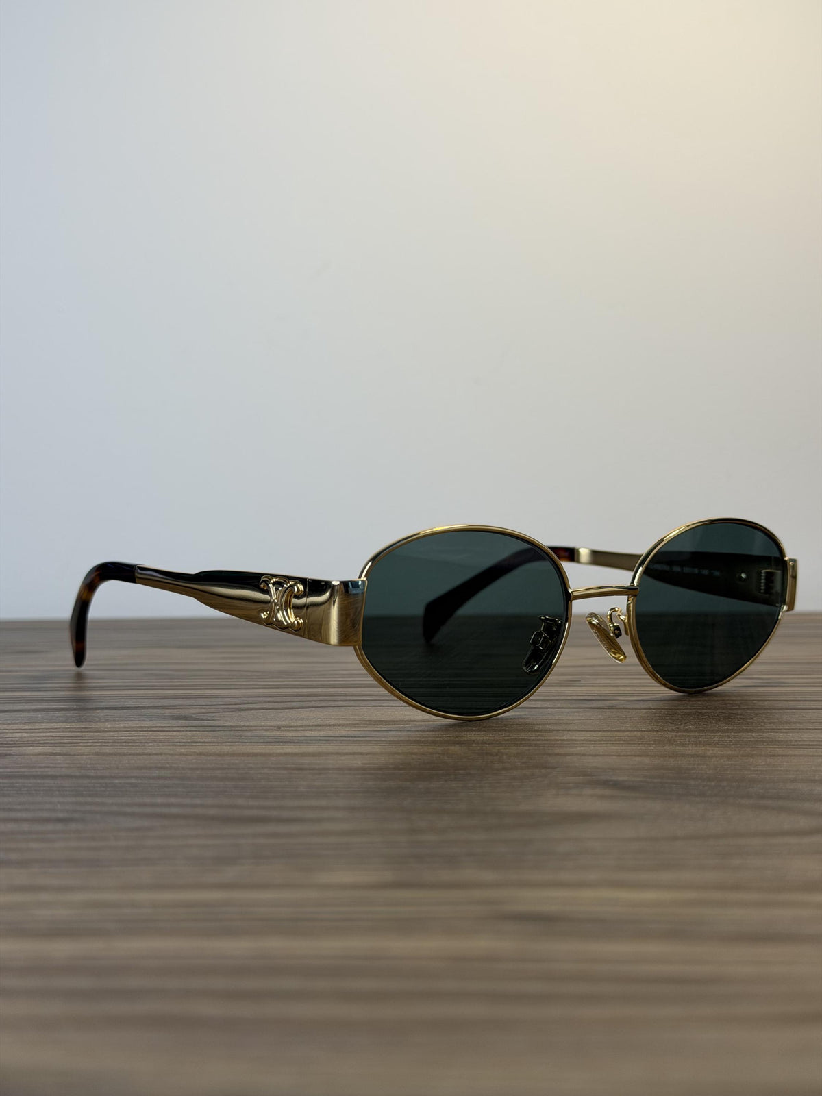 Celine CL40235U Sunglasses – Gold / Green Lens