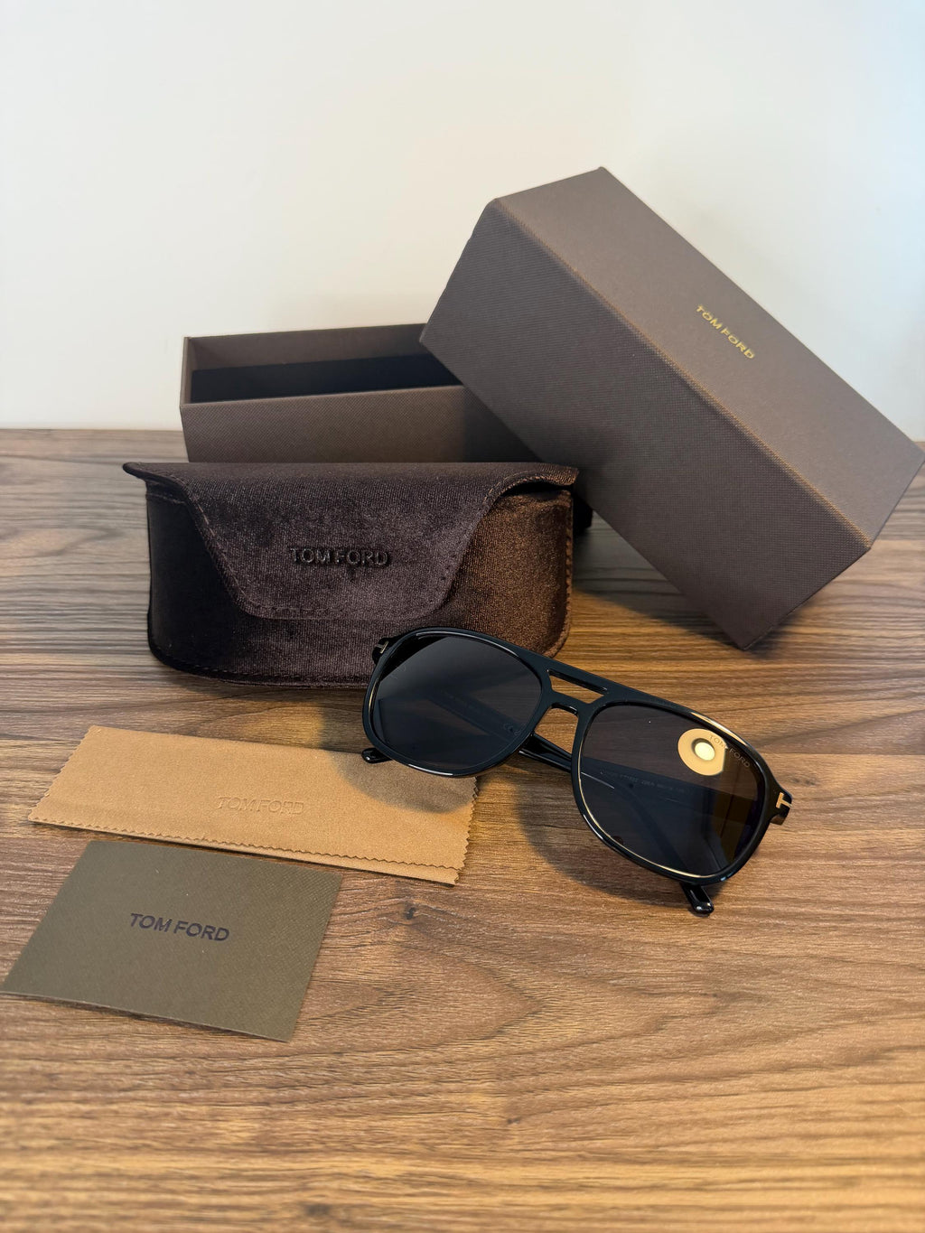Tom Ford Rosco FT1022 Aviator Sunglasses – Black / Brown