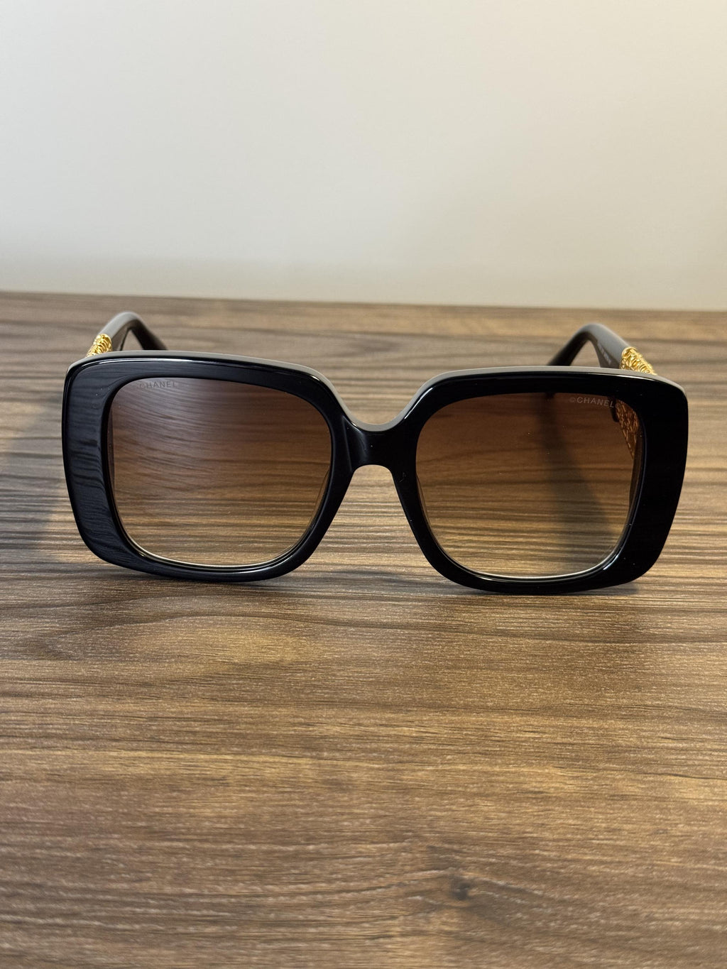 Chanel CH5532 Square Sunglasses – Black / Gold CC Logo